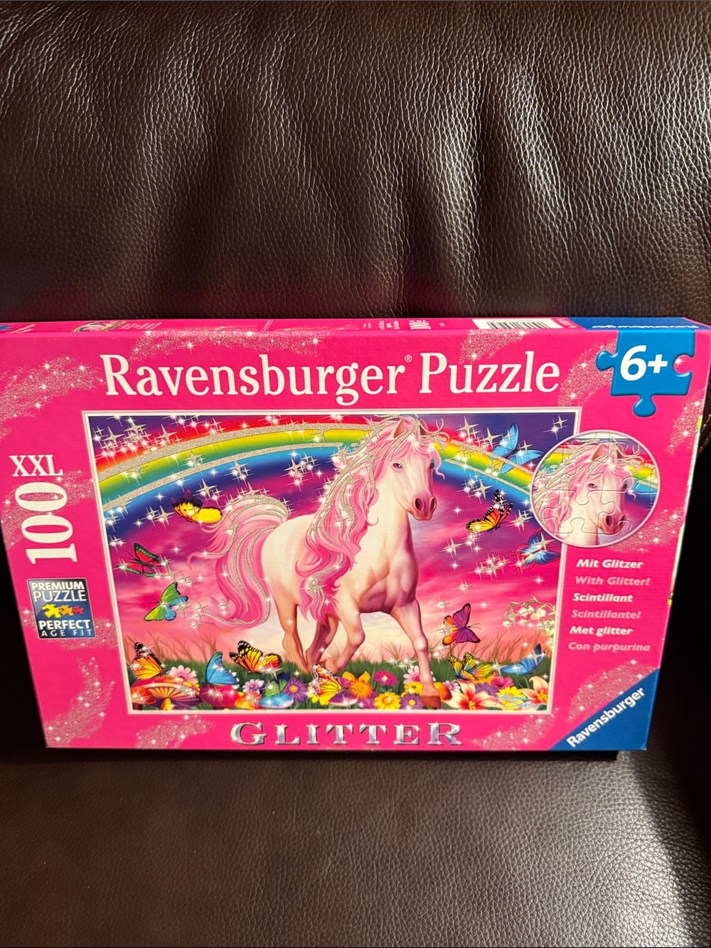 Ravensburger Glitter Unicorn 100 pieces jigsaw Puzzle.